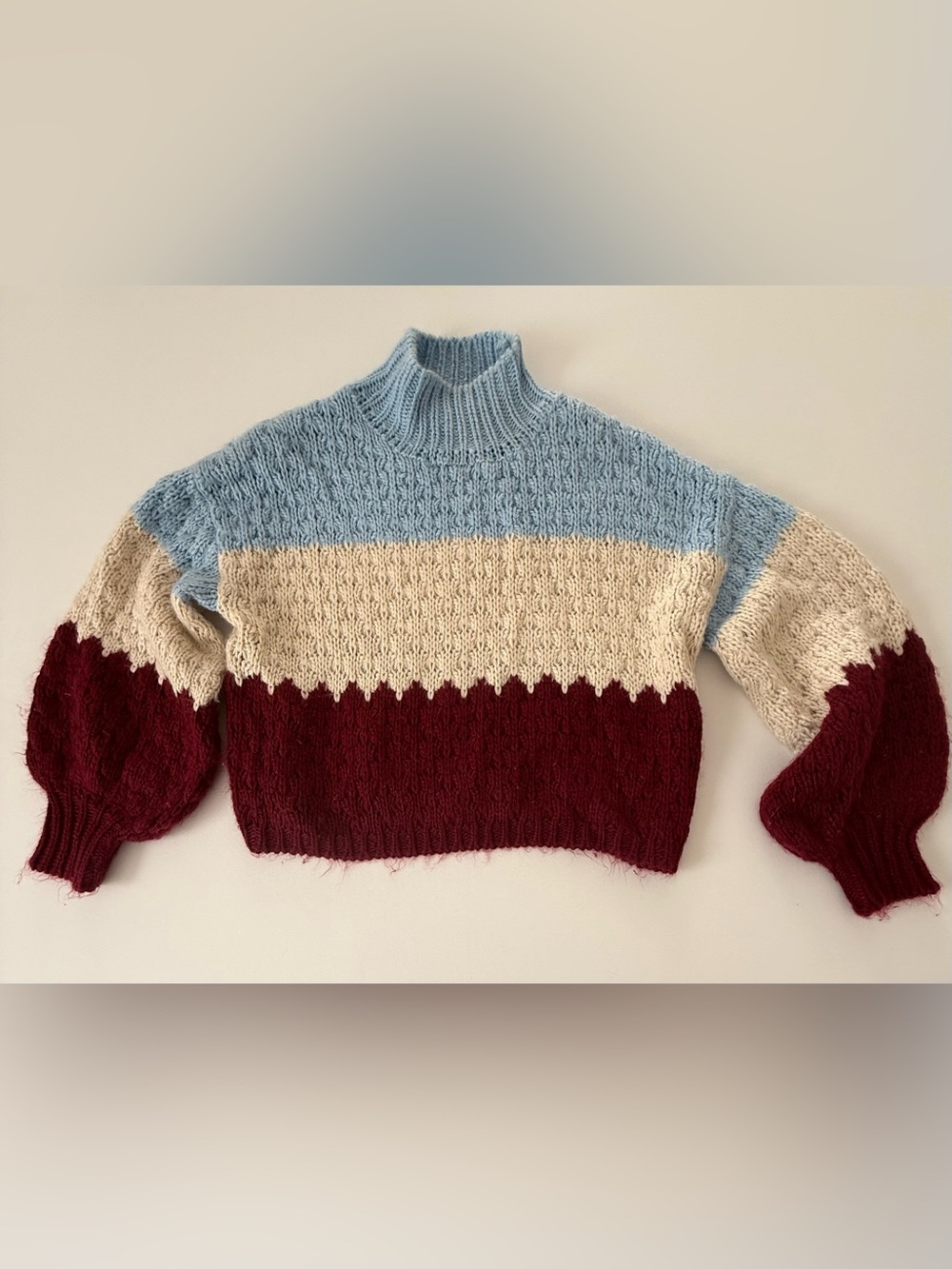 Anthropologie Nell Color Blocked Three-Tone Knit Sweater XS